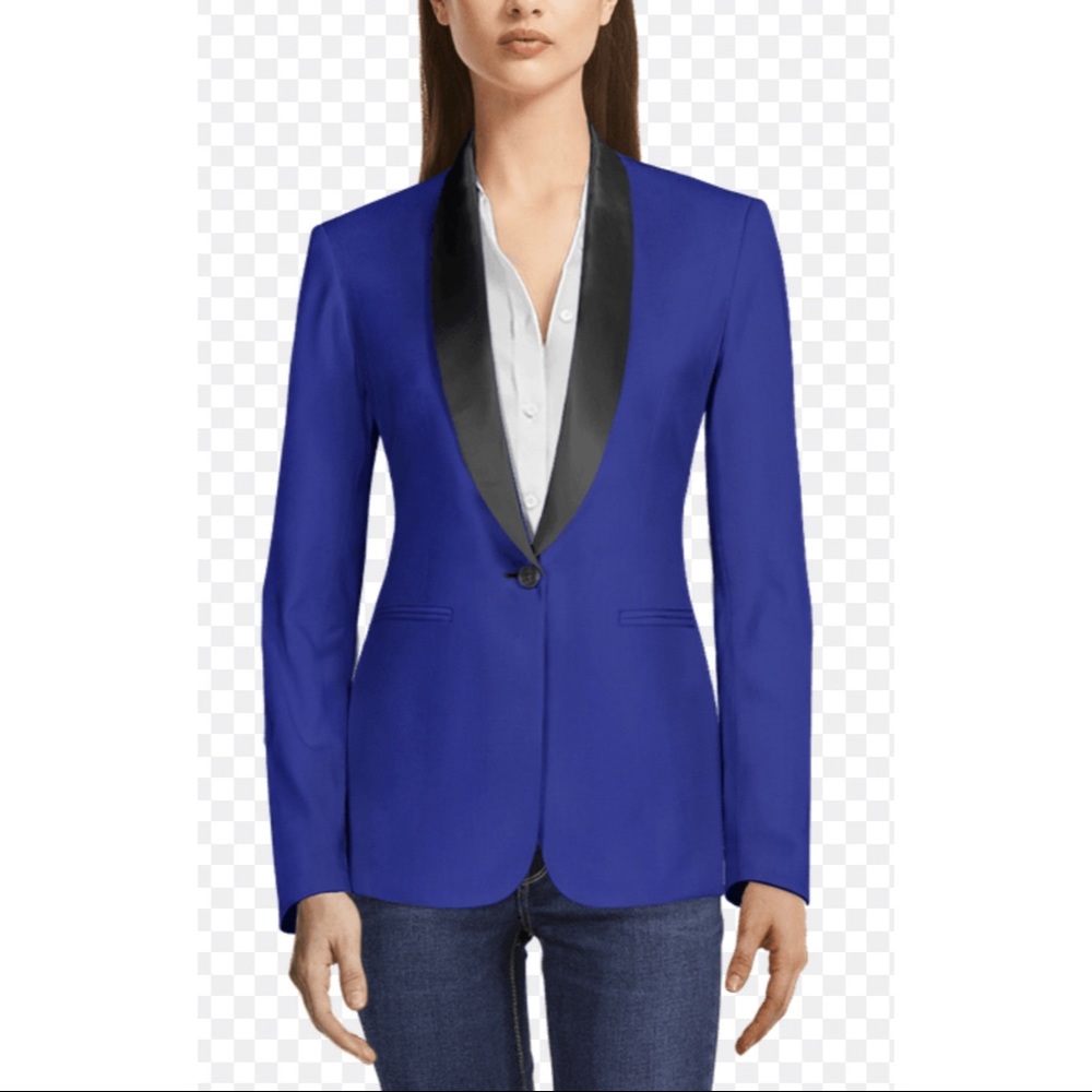 BCBGMaxAzria Kamryn Tuxedo Style Blue Blazer size Small